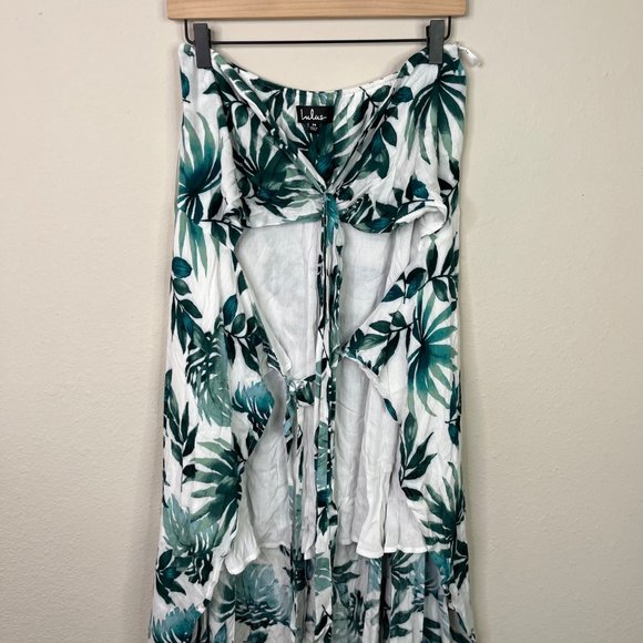 Lulu's Palm Leaf Swimming Cover Size Medium Tie Front Style CD323L Summer Swim - Picture 3 of 12